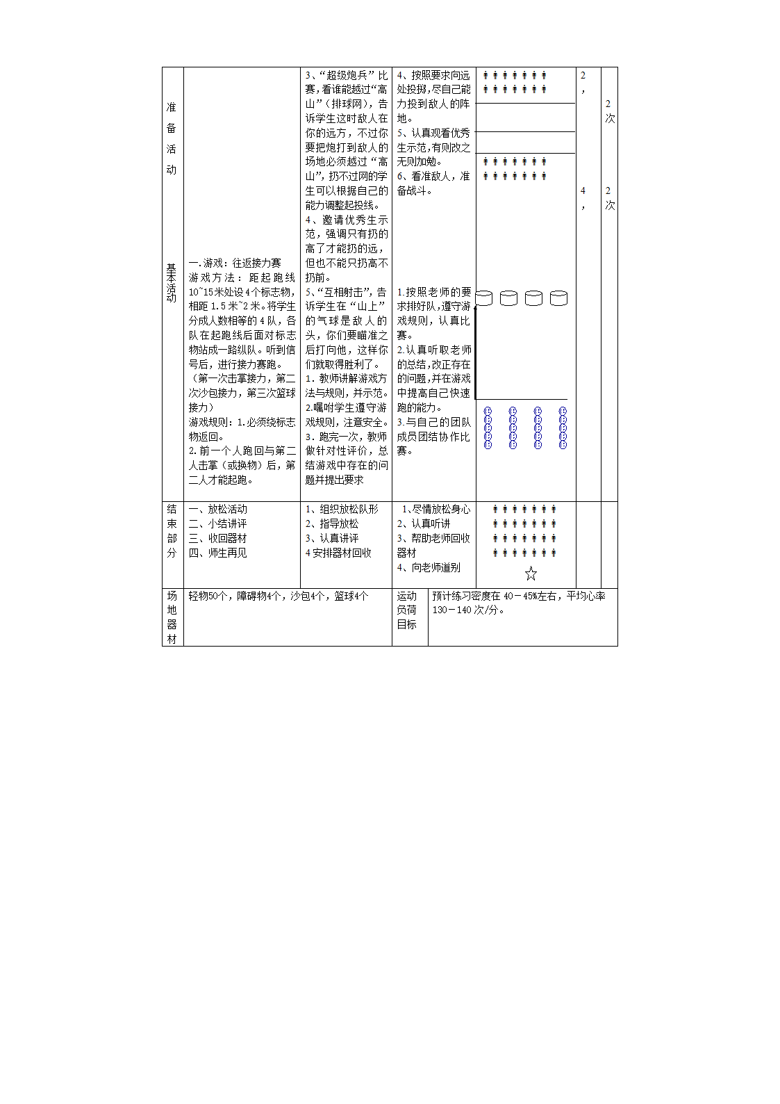 二年级体育往返接力赛   教案 全国通用.doc第4页