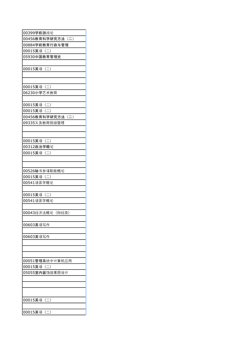 河南2013年下半年自考考试日程安排第25页