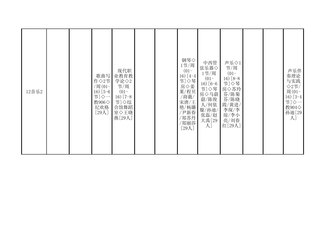 广东技术师范学院14-15第二学期课程表初稿音乐学院第3页