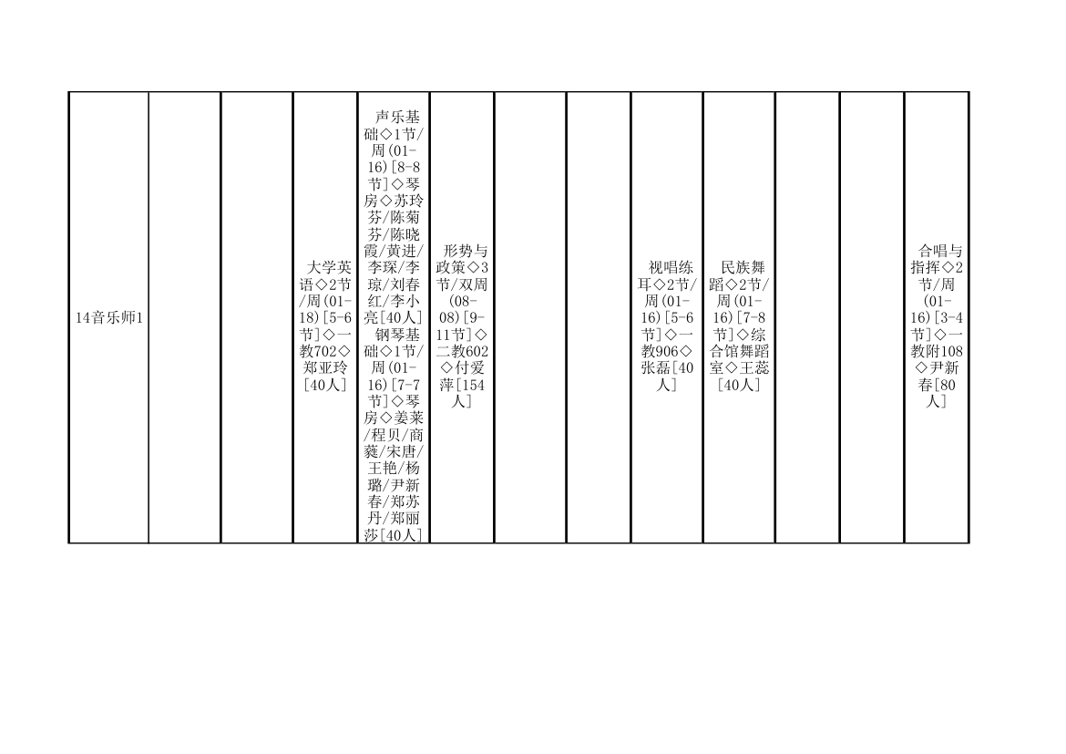 广东技术师范学院14-15第二学期课程表初稿音乐学院第6页