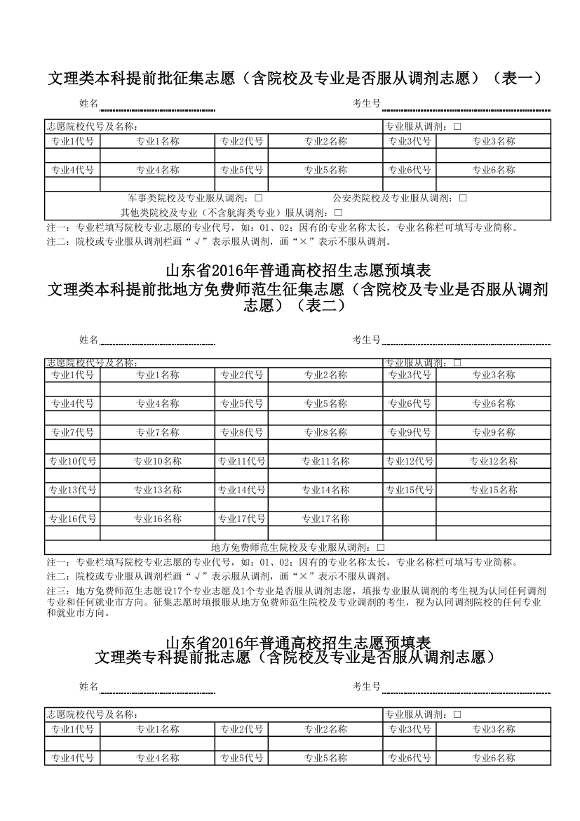 文理类提前批志愿第2页