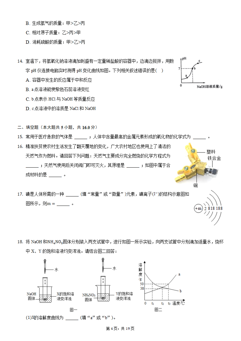 2021年河南省平顶山市叶县叶邑镇初级中学九年级化学押题试卷（A）（word版 含解析答案）.doc第4页