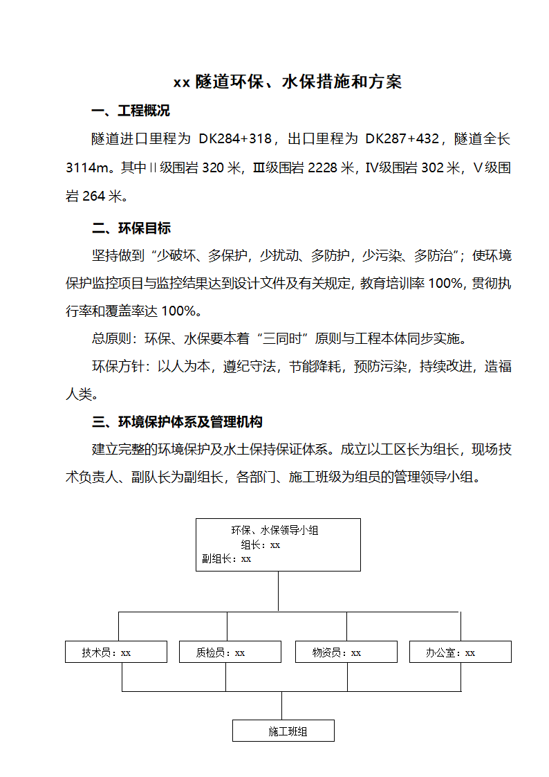 某工程环保水保措施和方案.doc