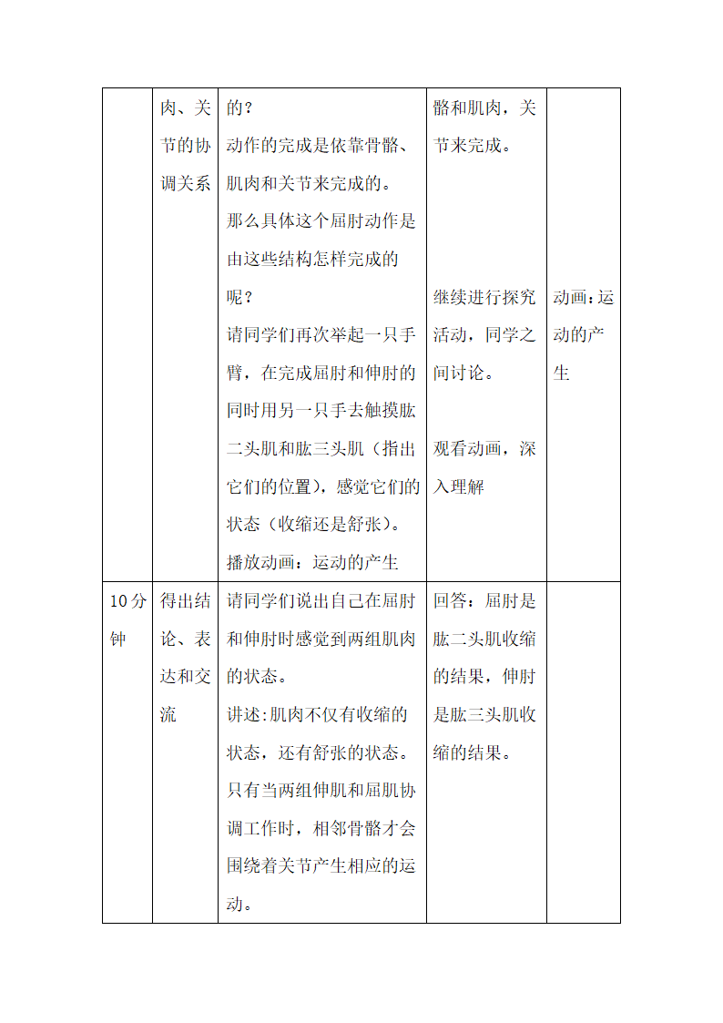 人教版初中生物八年级上册《第一节 动物的运动》参考教案1.doc第6页