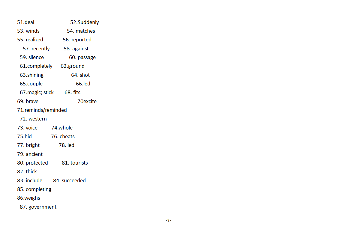 2021-2022学年人教版英语八年级下册 Units1--10单词专项练习（含答案）.doc第8页