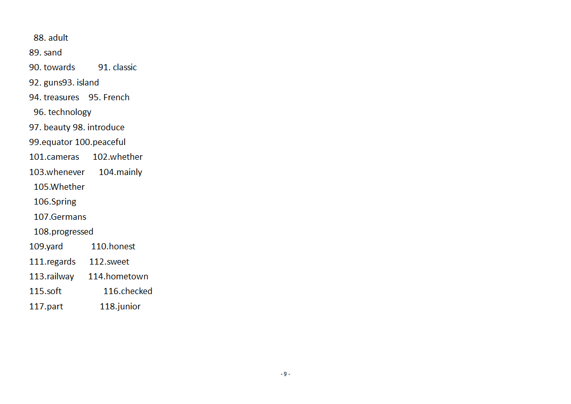 2021-2022学年人教版英语八年级下册 Units1--10单词专项练习（含答案）.doc第9页