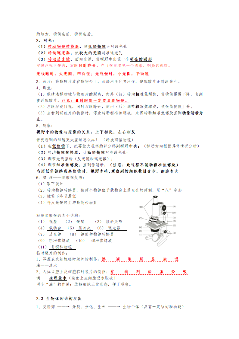 浙教版七年级上册第二章《观察生物》知识点.doc第2页