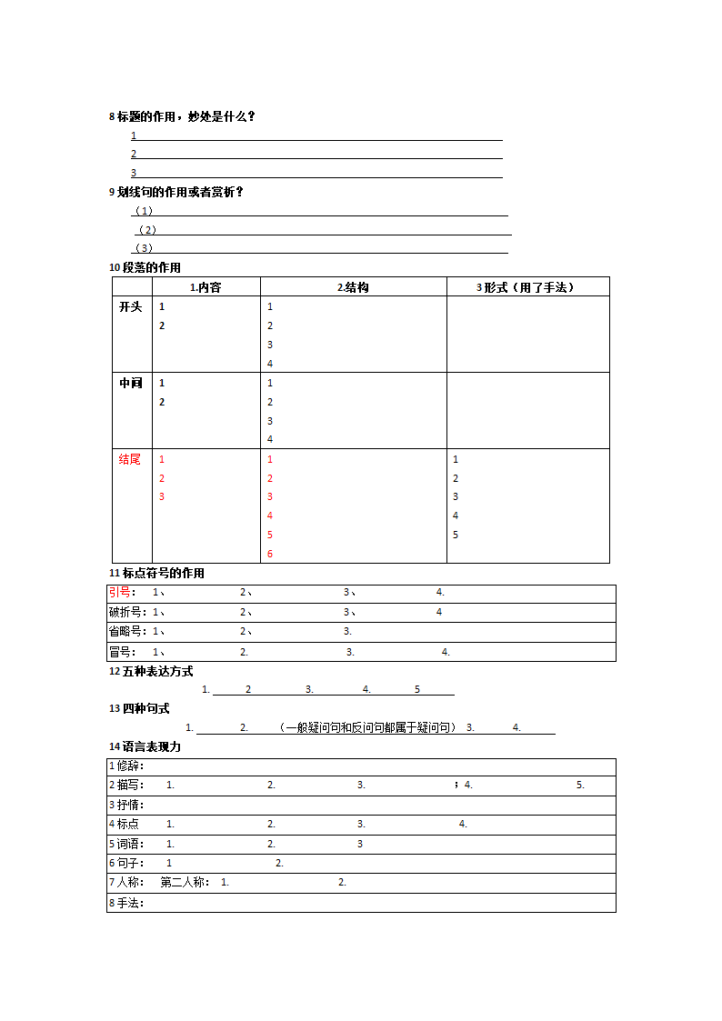 中考语文一轮专题复习：初中记叙文知识点.doc第4页