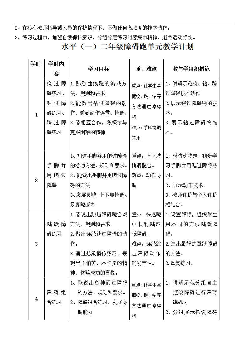 二年级体育 障碍跑  教案 全国通用.doc第3页