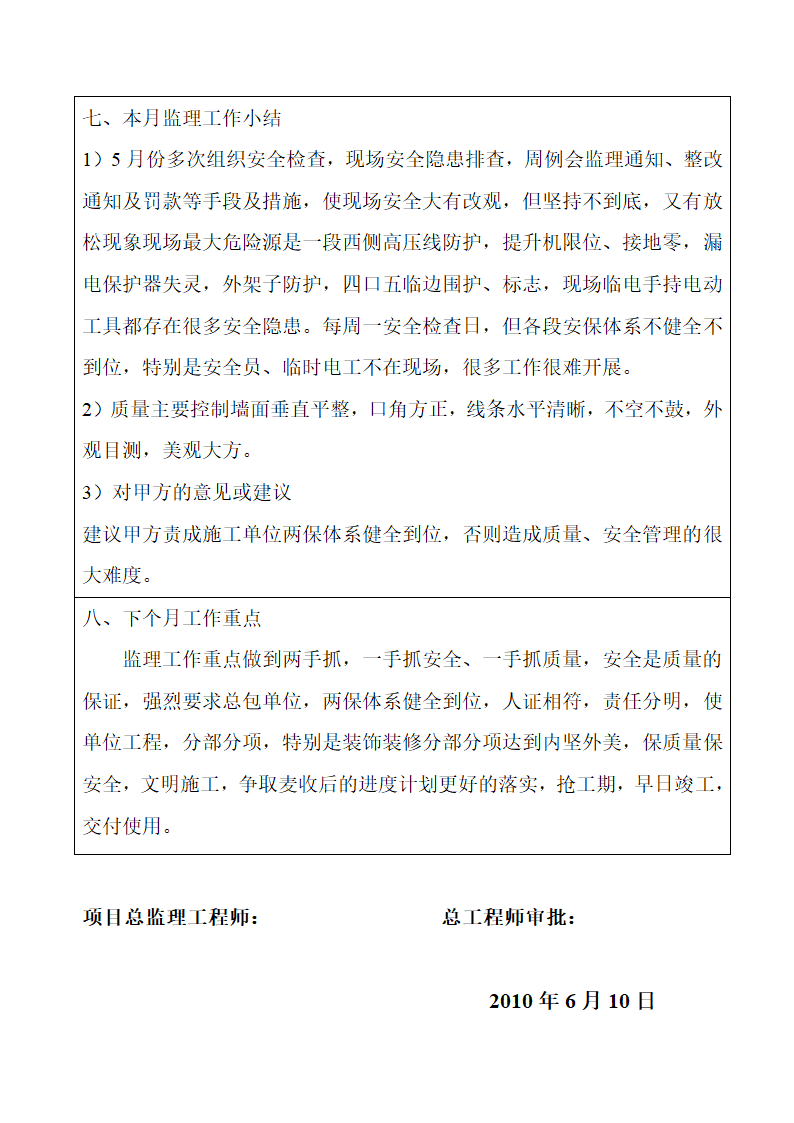 某地公司工程监理月报.doc第4页