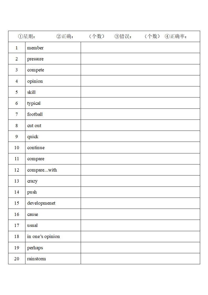 2022年人教版中考复习八年级下册中英词汇默写（第二周）（word版）.doc第5页