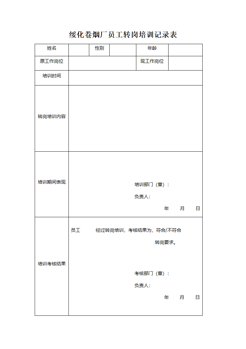 员工转岗培训记录表.docx第1页