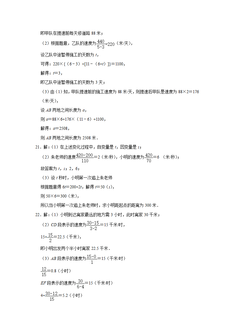 2020-2021学年七年级数学北师大版下册《第3章变量之间的关系》常考题型专题训练（word版含解析）.doc第14页