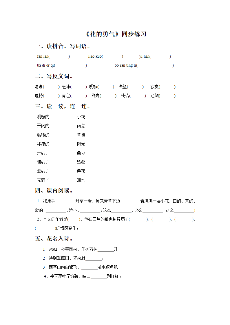 《花的勇气》同步练习.doc第1页