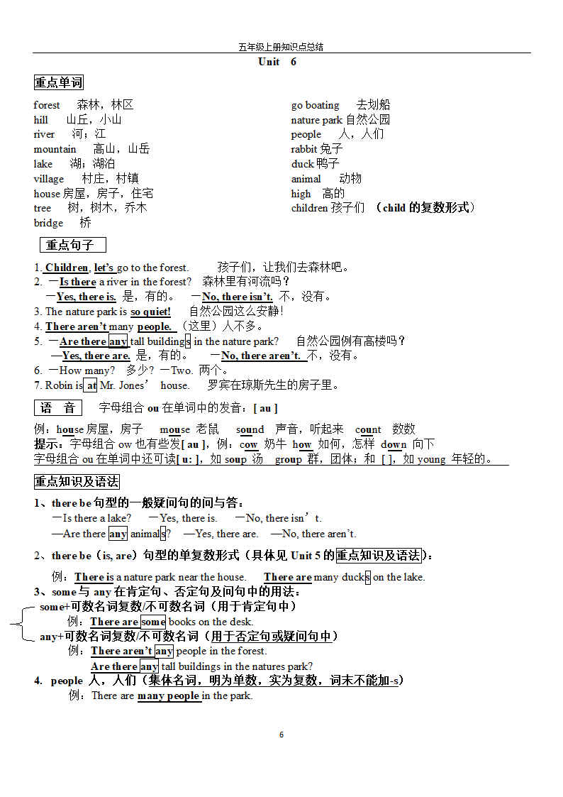 人教版(PEP)小学英语五年级上册知识点总汇.doc第6页