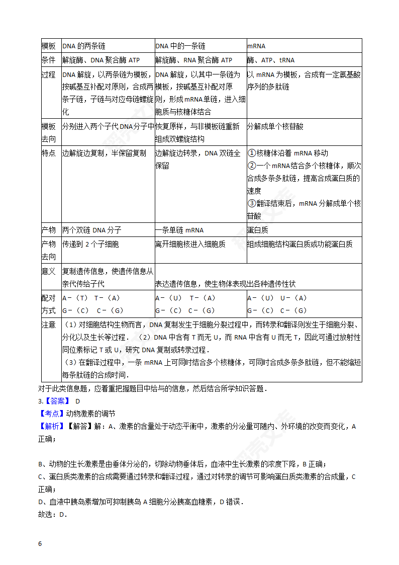 2016年高考理综真题试卷（生物部分）（新课标Ⅱ卷）(学生版).docx第6页