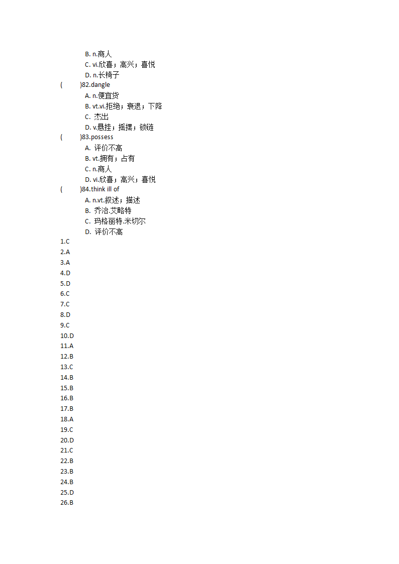 2022届高三英语人教新课标选修十 Unit5 Enjoying novels单元单词英汉汉英专项练习（含答案）.doc第14页