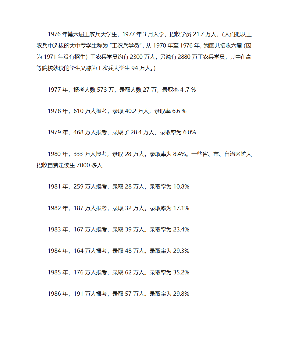 1950-2016全国普通高考录取人数一览第3页