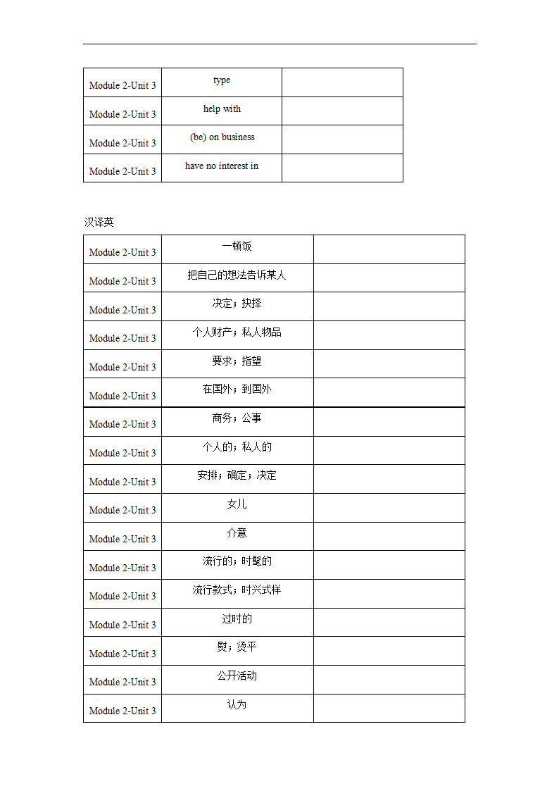 Module 2 Unit 3单词、词组默写清单 2022-2023学年牛津深圳版英语九年级上册（含答案）.doc第2页