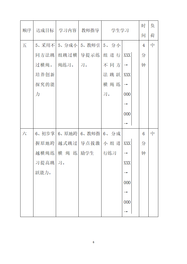 四年级体育   跨越式跳高    教案 全国通用.doc第6页