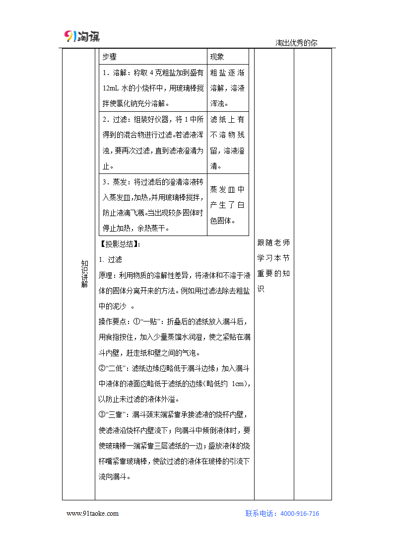 化学-人教版-必修1-教学设计12：1.1.2 过滤、蒸发及硫酸根离子的检验.doc-第一节 第2课时 过滤、蒸发及硫酸根离子的检验-第一章 从实验学化学-教学设计.doc第4页