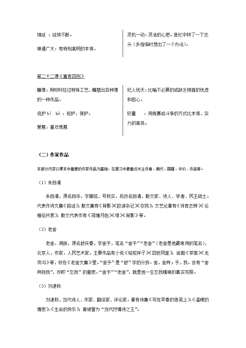 人教部编版七年级上册基础运用部分知识点汇总.doc第8页