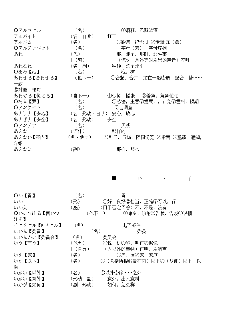 辽宁省成人本科毕业生学士学位考试日语词汇表第5页