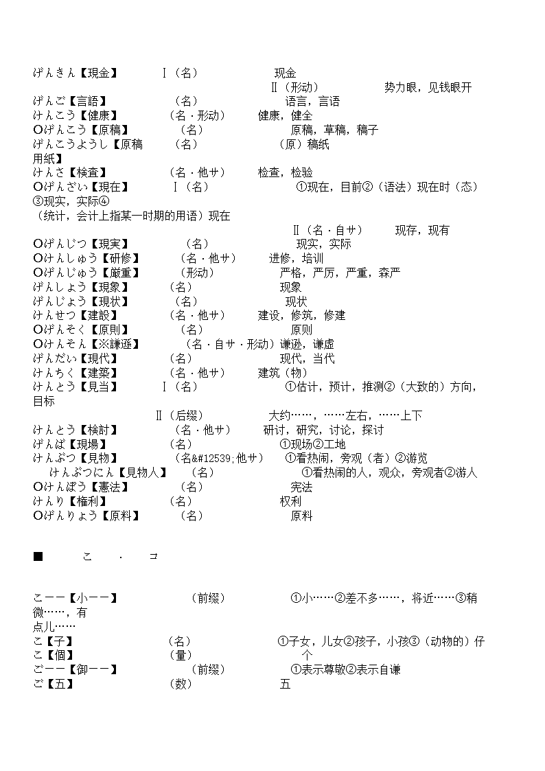 辽宁省成人本科毕业生学士学位考试日语词汇表第31页