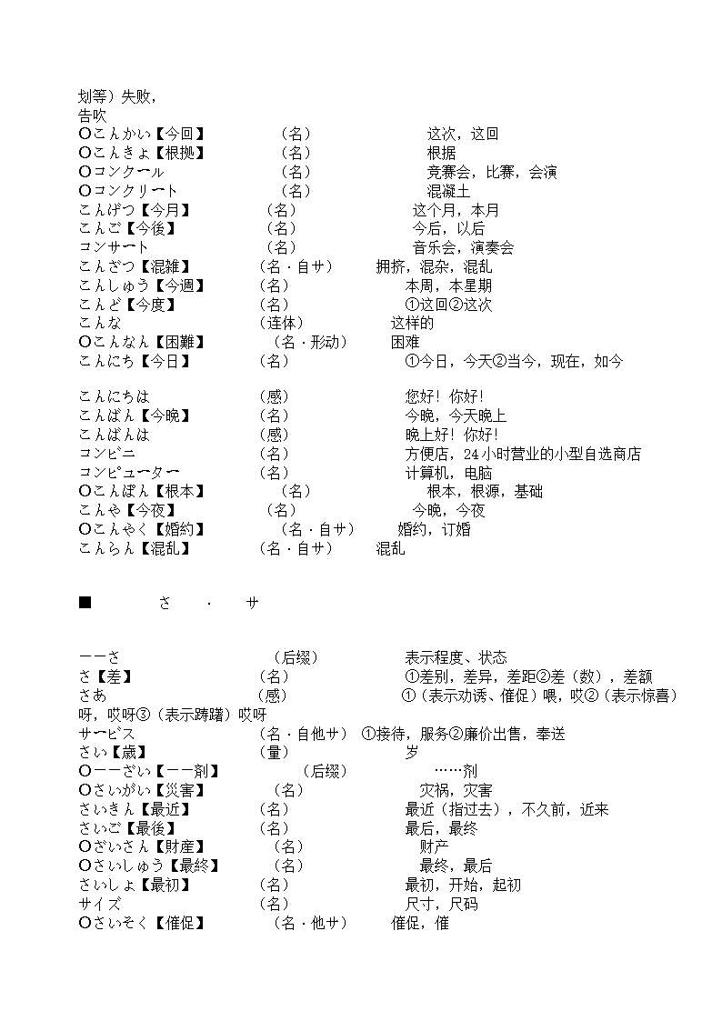 辽宁省成人本科毕业生学士学位考试日语词汇表第36页