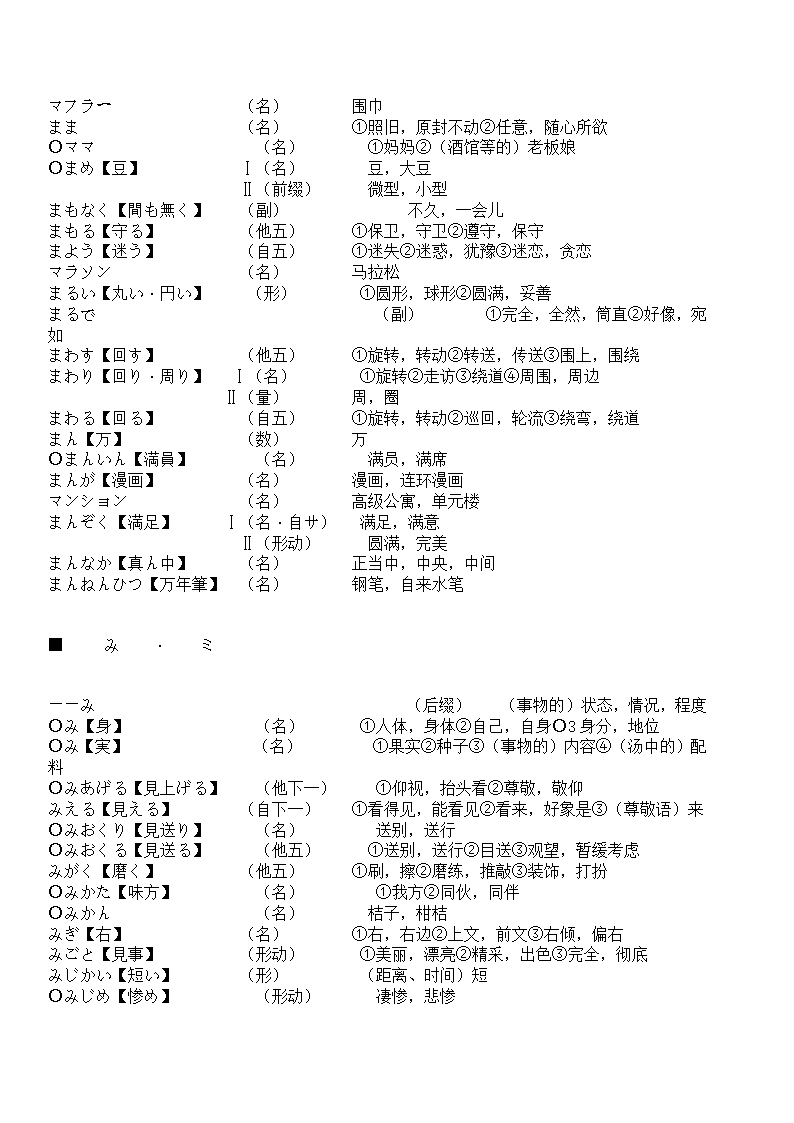 辽宁省成人本科毕业生学士学位考试日语词汇表第85页