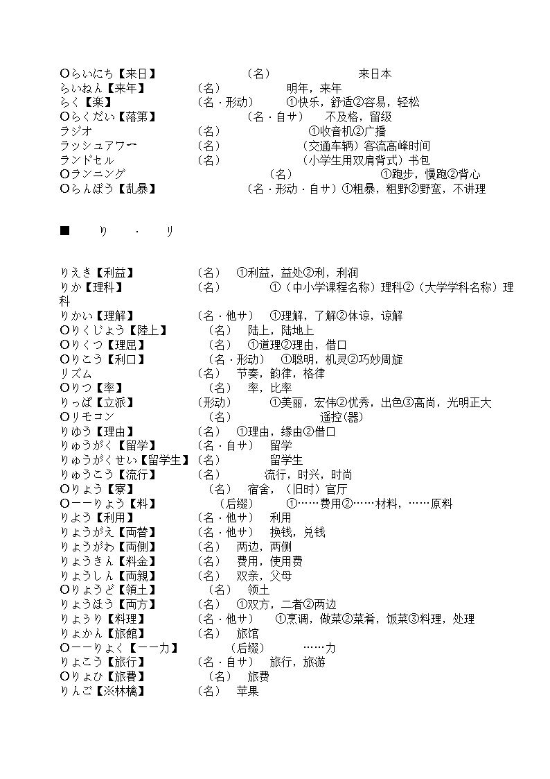 辽宁省成人本科毕业生学士学位考试日语词汇表第94页