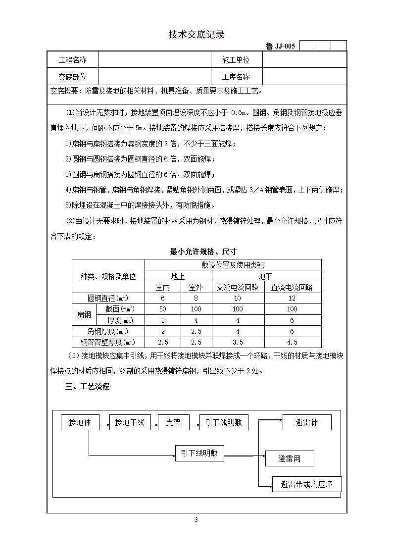 防雷及接地安装工程技术交底.doc第3页