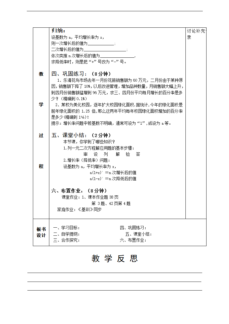 初中数学沪科版八年级下册《第17章  一元二次方程 17.5 一元二次方程的应用》教学设计.docx第2页