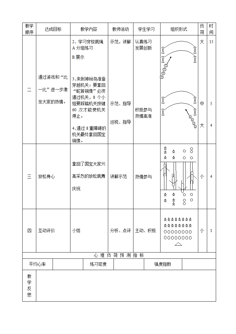 六年级体育教案 -穿梭跳绳 全国通用.doc第2页