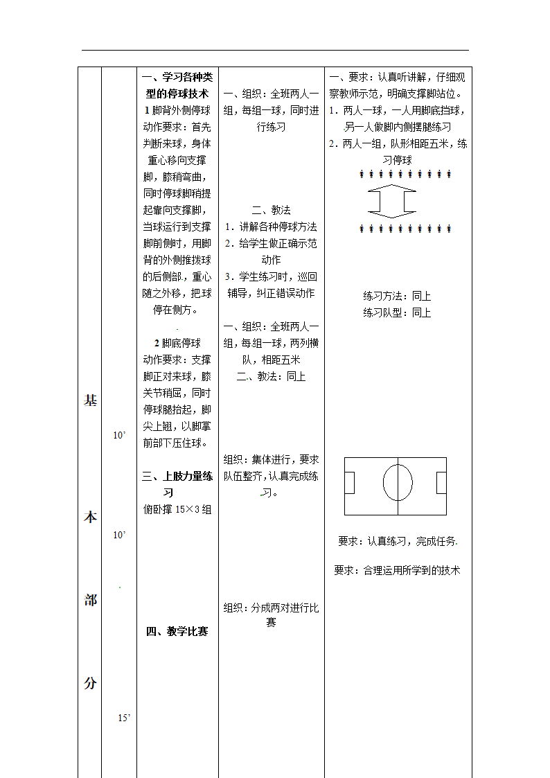 小学体育教案-足球停球技术 全国通用.doc第3页