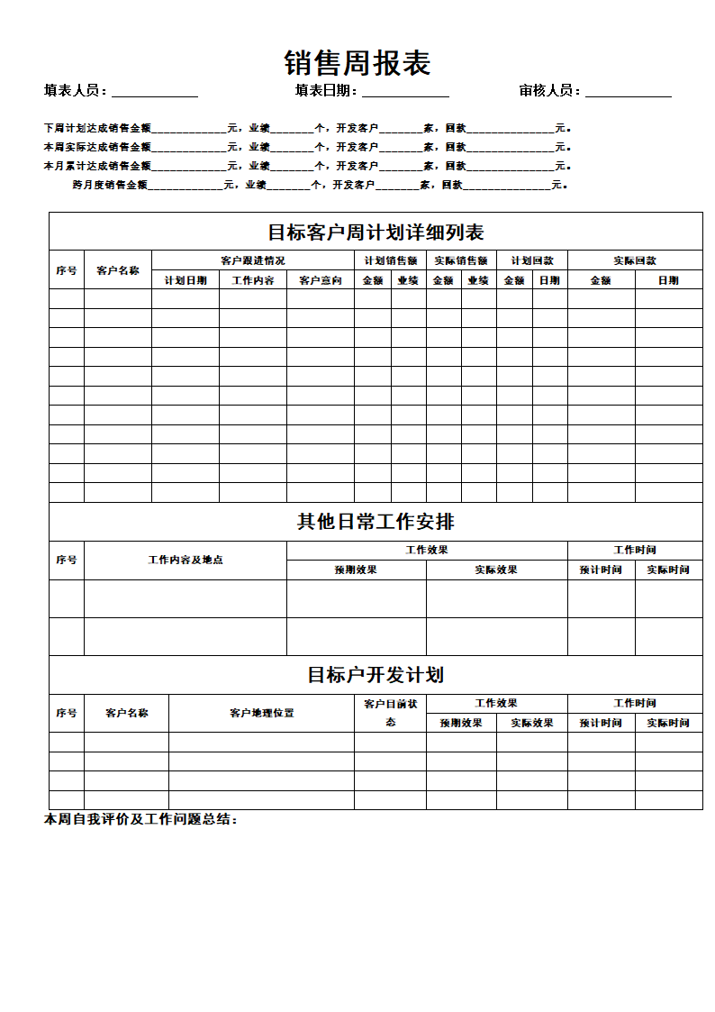 销售人员周报表.doc第1页