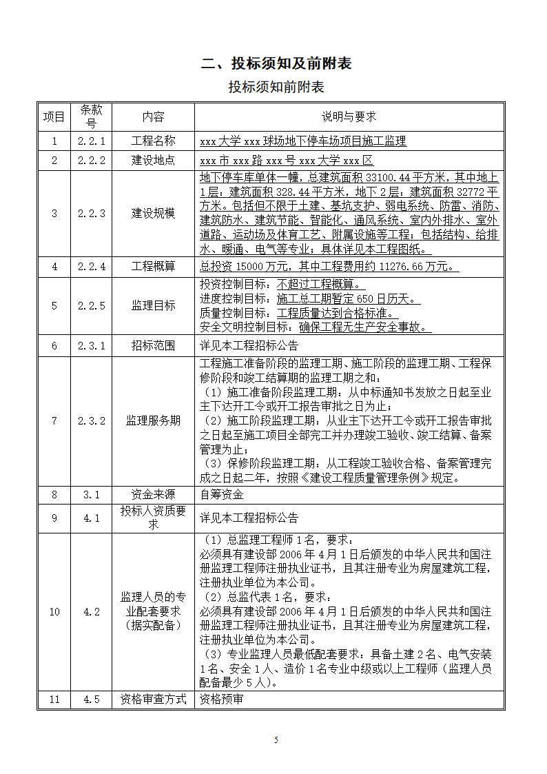 地下停车场项目施工监理招标文件.doc第5页