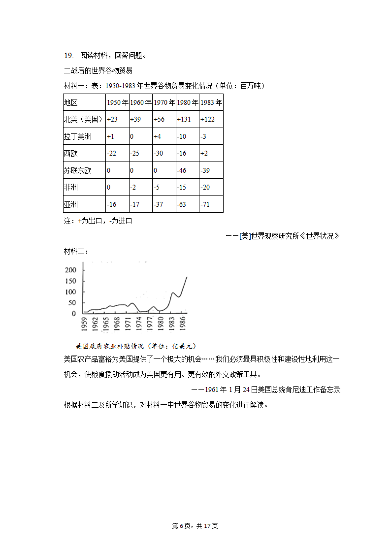 2023年山东省济南市高考历史模拟试卷（3月份）（含解析）.doc第6页