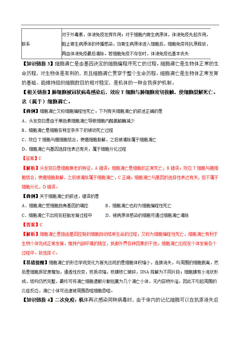 2020年高考生物疫情考点透视突破03+免疫系统消灭人体内的病毒(解析版)第5页