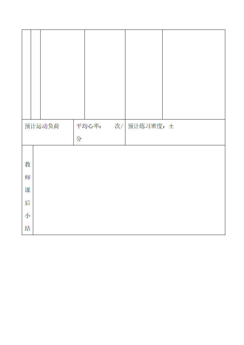 体育课教案空白模版.doc第4页