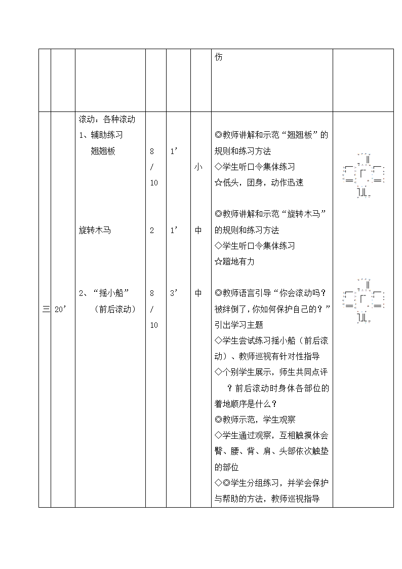 一年级体育各种滚动 教案  全国通用.doc第2页