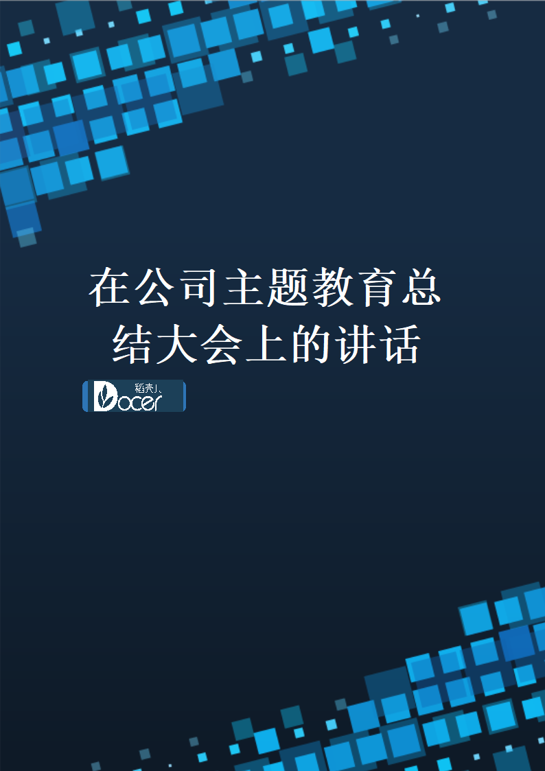 在公司主题教育总结大会上的讲话.docx