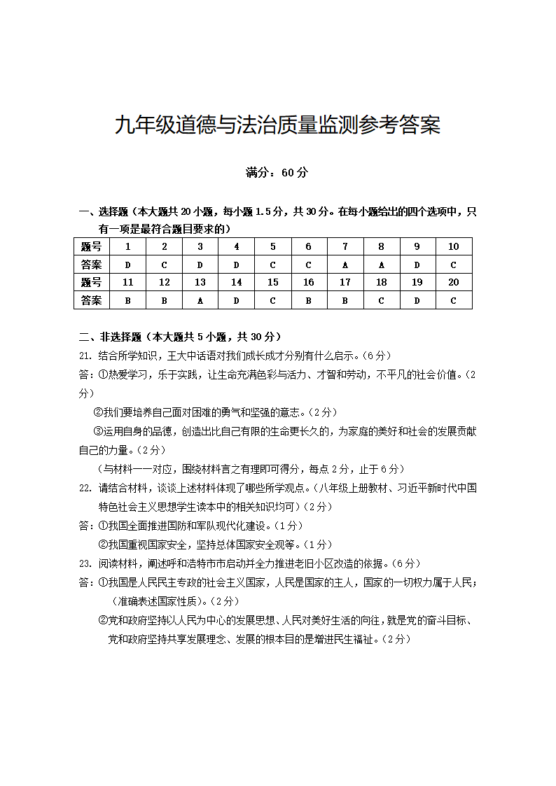 2022年内蒙古呼和浩特市回民区中考模拟道德与法治试题（Word版，含答案）.doc第7页