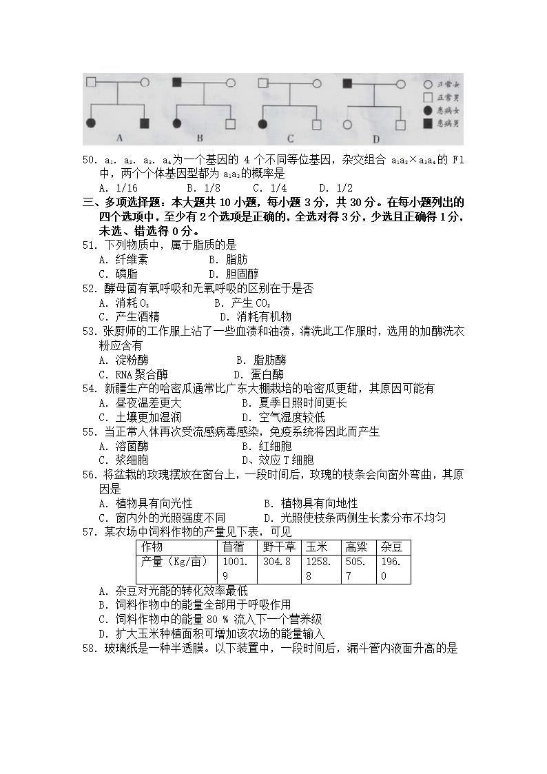 2013年广东学业水平测试生物试题(word)含答案第6页