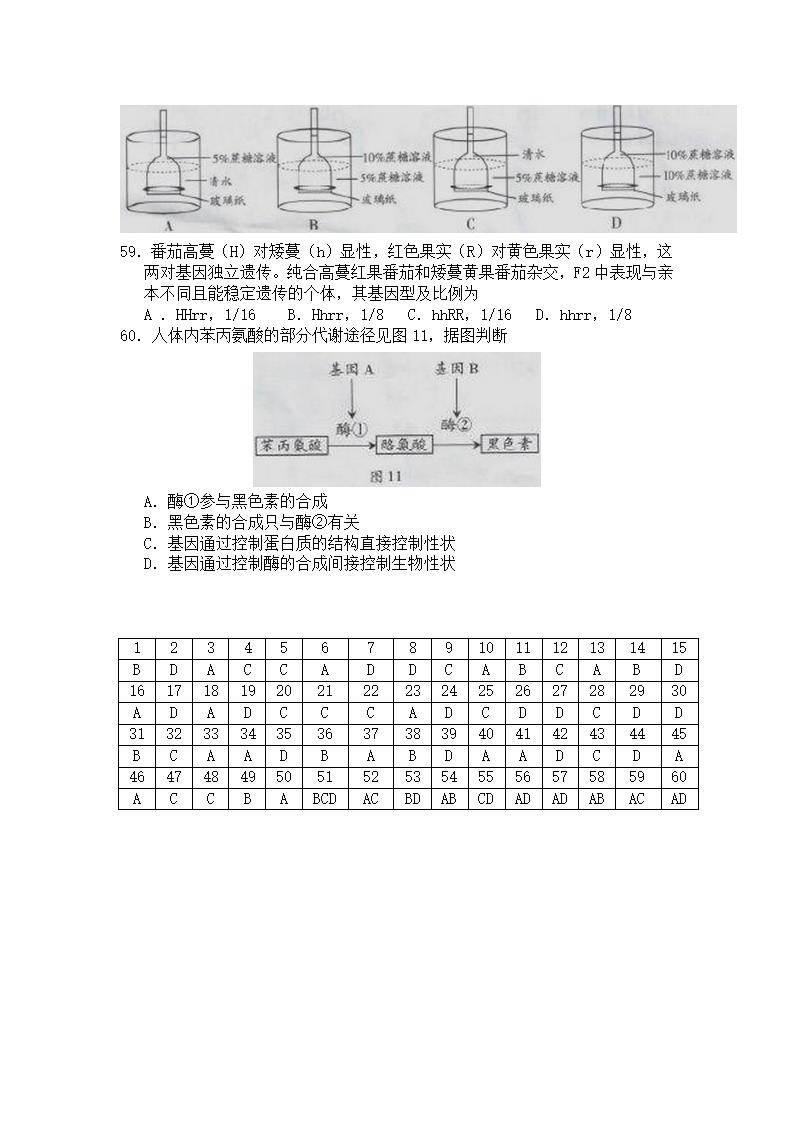 2013年广东学业水平测试生物试题(word)含答案第7页