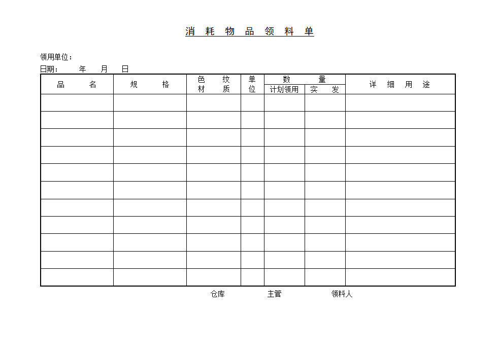 消耗物品领料单模板.doc第1页