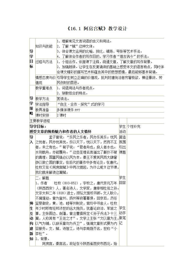 《16.1 阿房宫赋》教学设计01.docx第1页