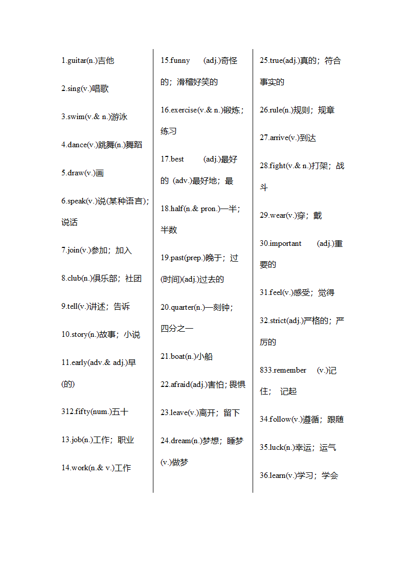 2024年人教版中考英语一轮复习七年级下册 Units 1-4 单词汇总练习（无答案）.doc第2页