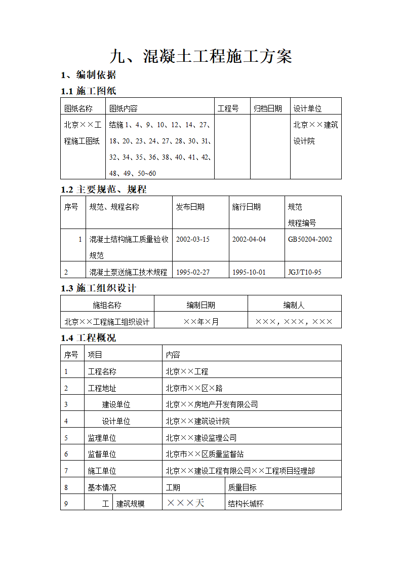 混凝土工程施工方案.doc第1页