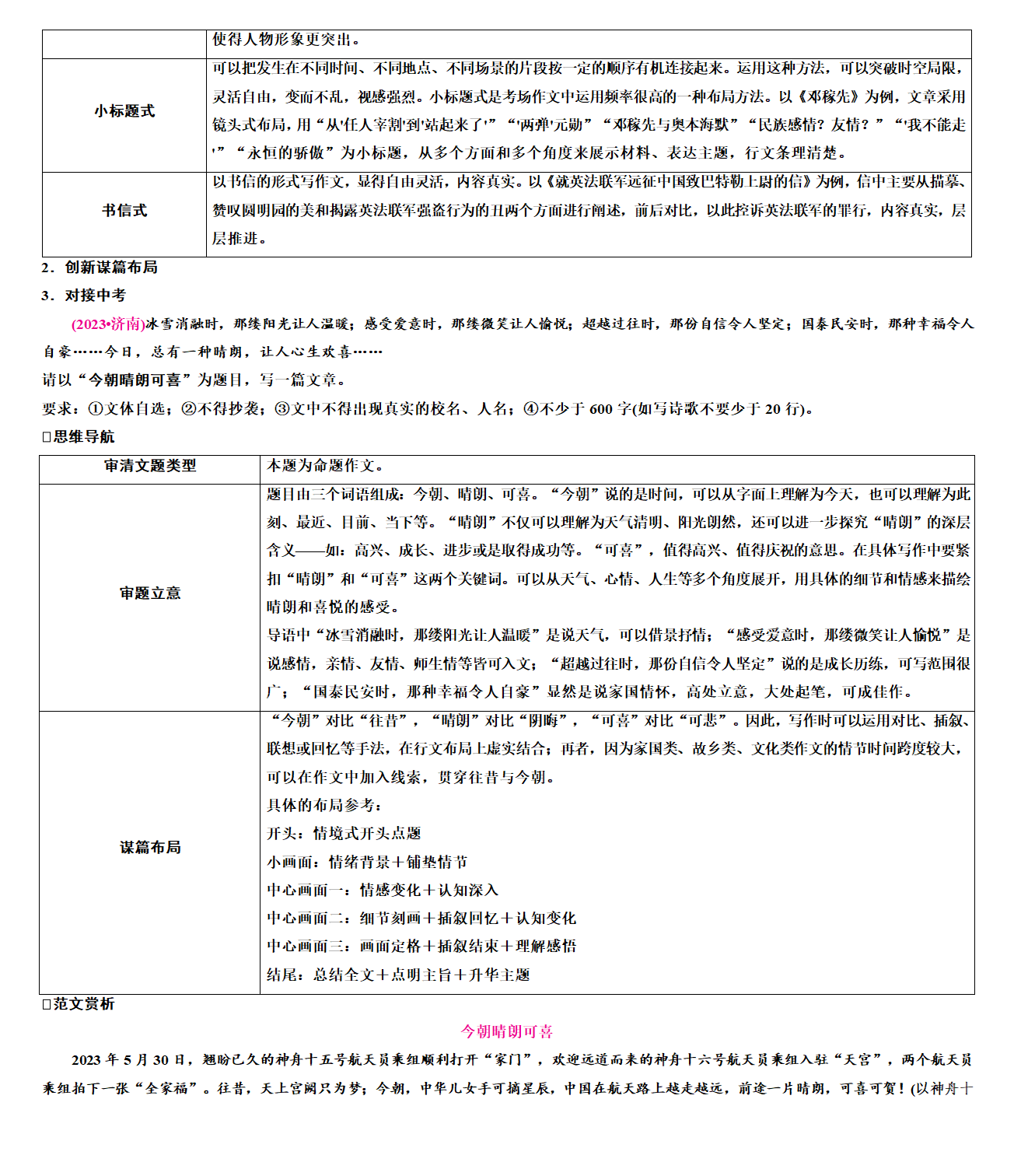 2024年中考语文二轮专题复习：作文指导——考场技法点拨.doc第3页